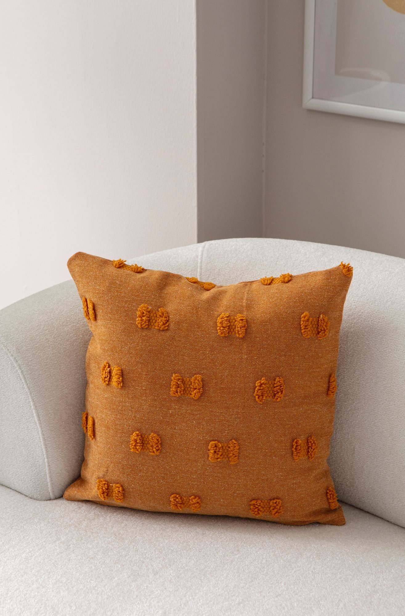 Capa de almofada – 43 x 43 cm – Laranja – poliéster