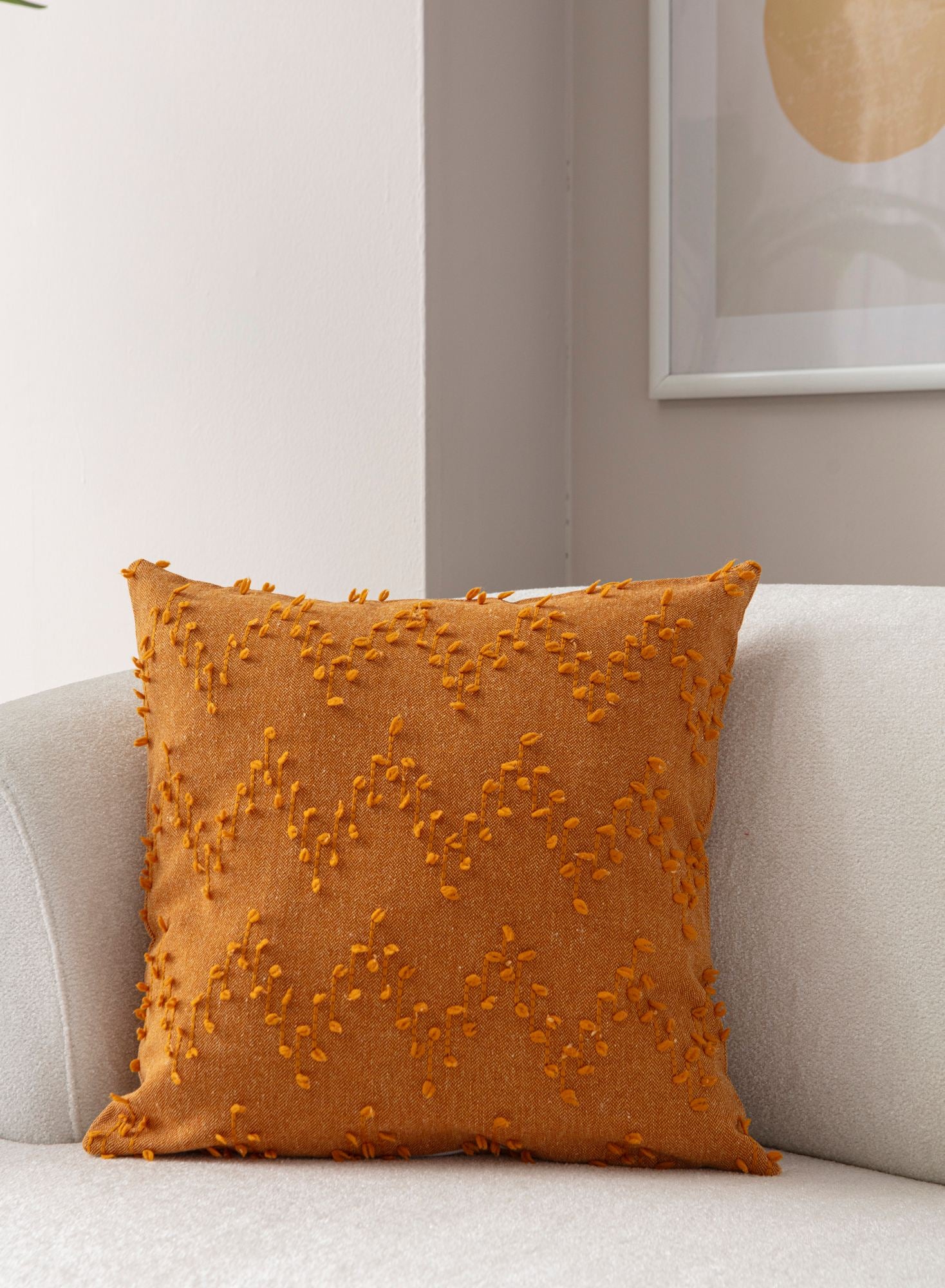 Capa de almofada – 43 x 43 cm – Laranja – Poliéster