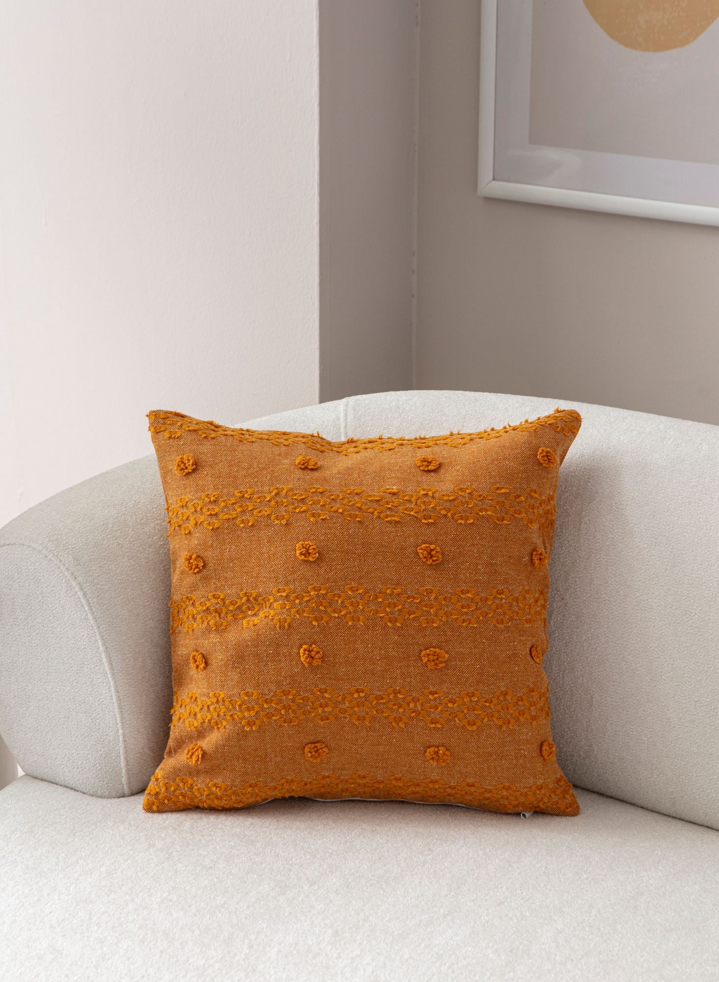 Capa de almofada – 43 x 43 cm – Laranja – 100% Poliéster