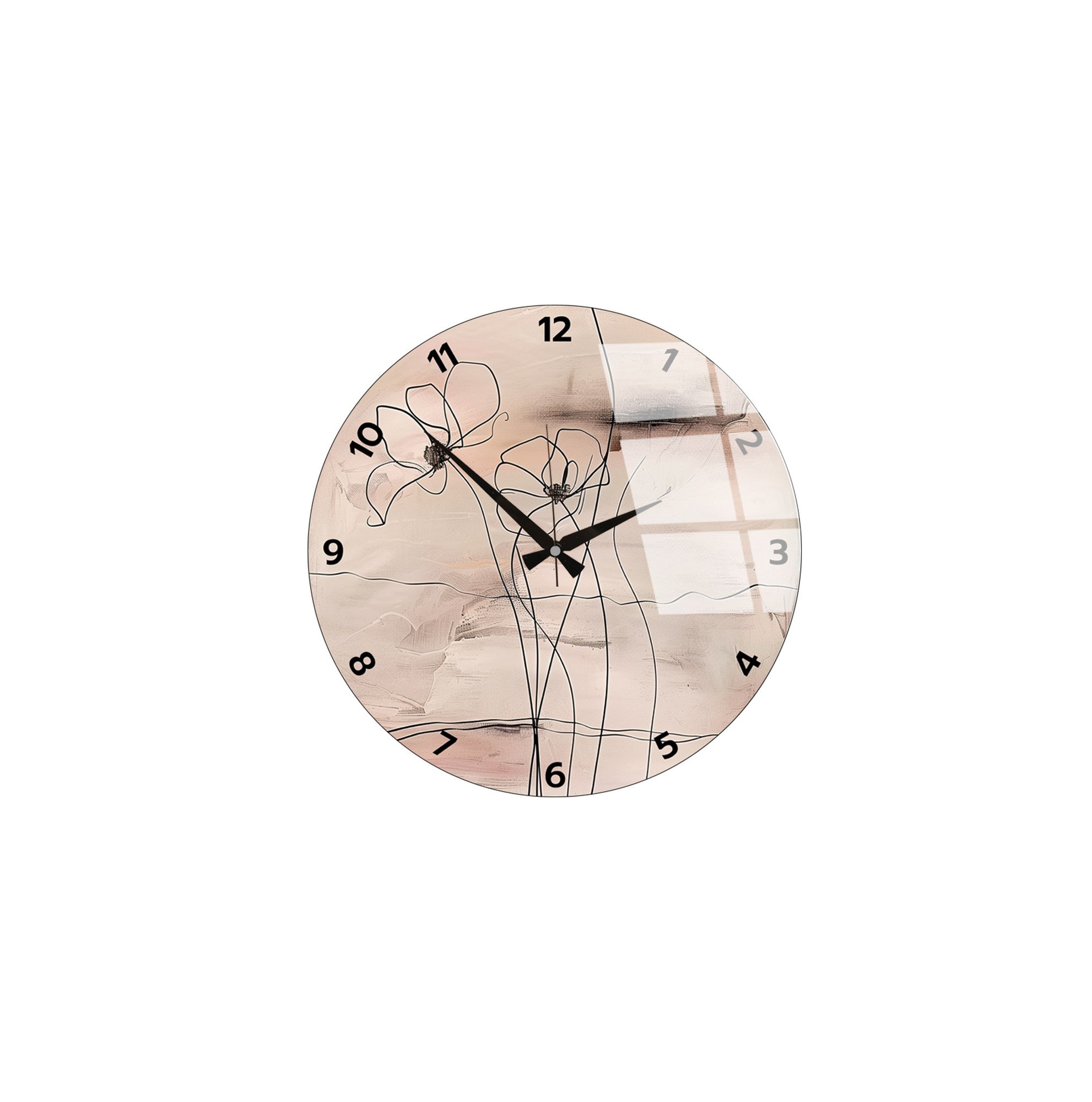 Relógio de Parede Decorativo em Vidro Multicolor Huhu343 - 40x40cm - 100% Vidro 4mm