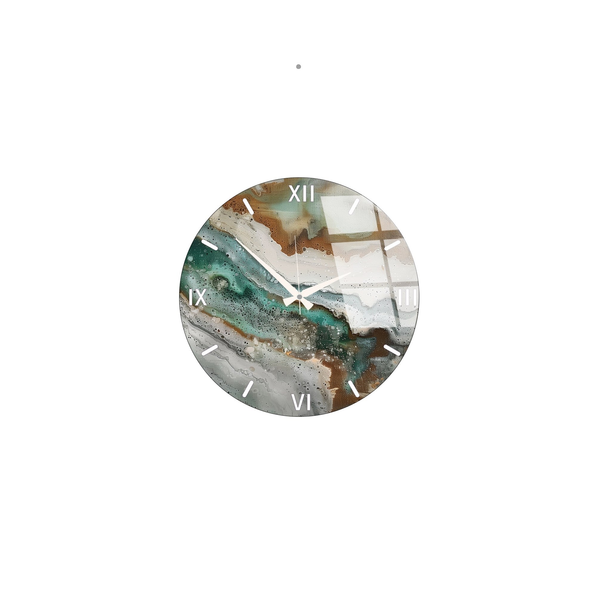 Relógio de Parede Decorativo em Vidro Multicolor Huhu348 - 40x40cm - 100% Vidro 4mm