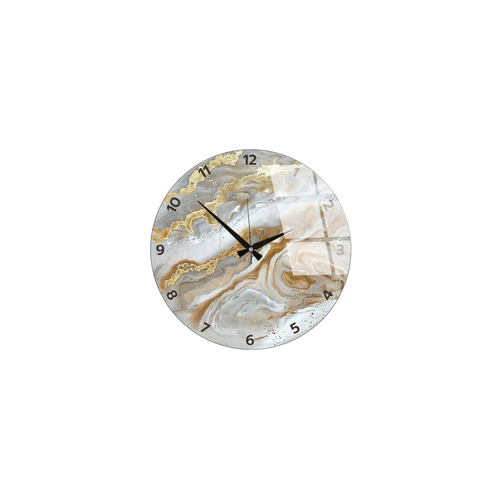 Relógio de Parede Decorativo em Vidro Multicolor Huhu351 - 40x40cm - 100% Vidro 4mm