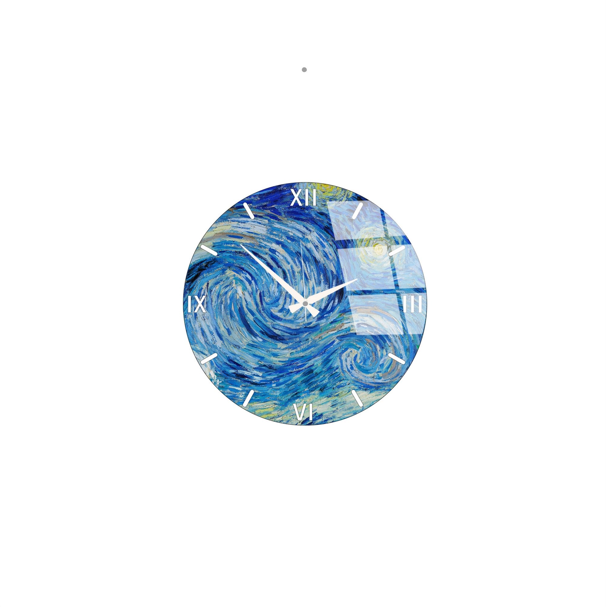 Relógio de Parede Decorativo em Vidro Multicolor Huhu352 - 40x40cm - 100% Vidro 4mm