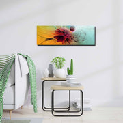 Quadro Decorativo em Tela Multicolor 30x90cm com Moldura de Pinho - Arte Moderna para Decoração de Interiores