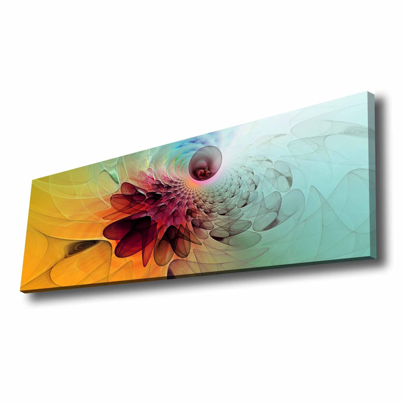 Quadro Decorativo em Tela Multicolor 30x90cm com Moldura de Pinho - Arte Moderna para Decoração de Interiores