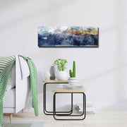 Quadro Decorativo em Tela Multicolor 30x90cm com Moldura de Pinho - Arte Moderna para Decoração de Interiores