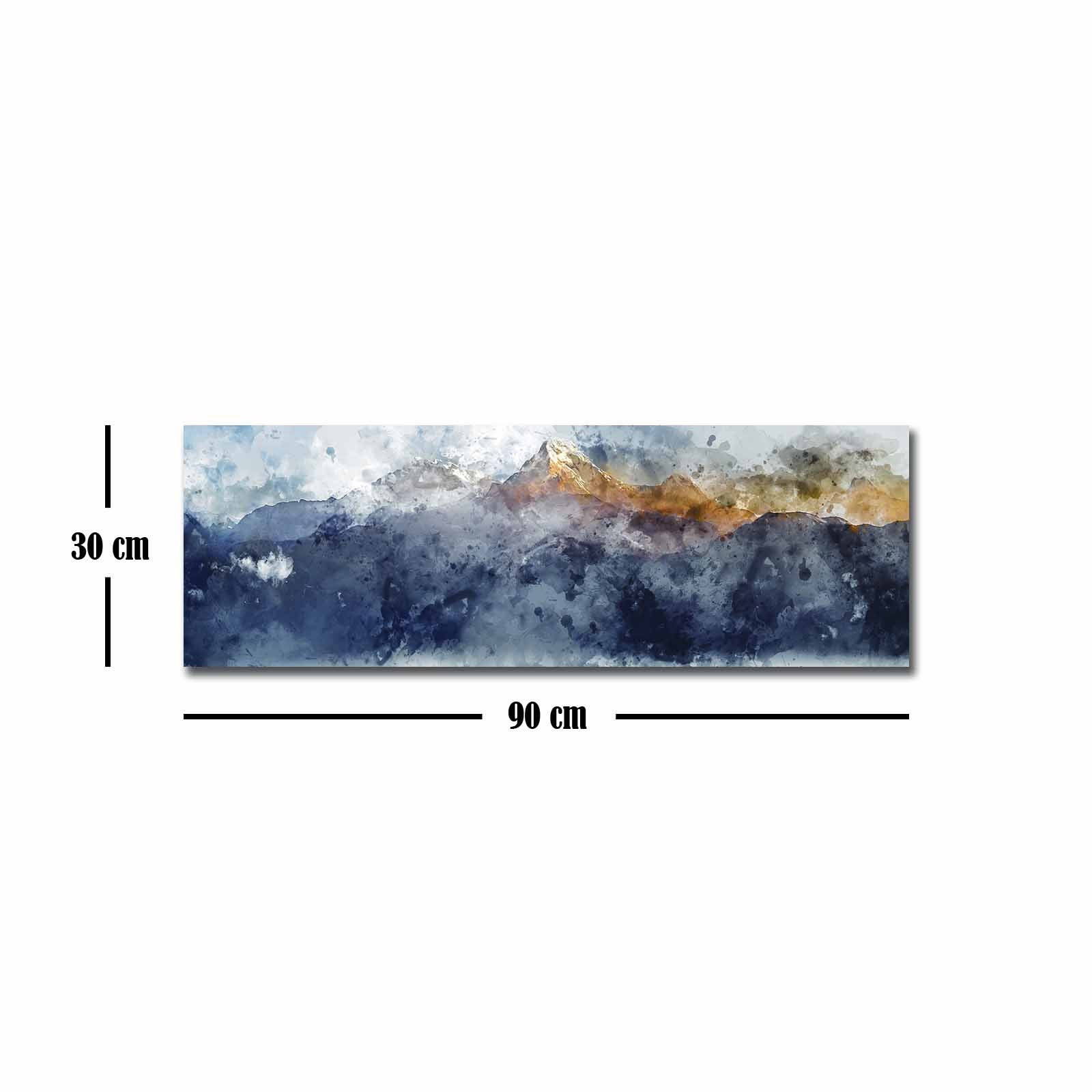 Quadro Decorativo em Tela Multicolor 30x90cm com Moldura de Pinho - Arte Moderna para Decoração de Interiores