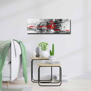 Quadro Decorativo em Tela Multicolor 30x90cm com Moldura de Pinho - Arte Moderna para Decoração de Interiores