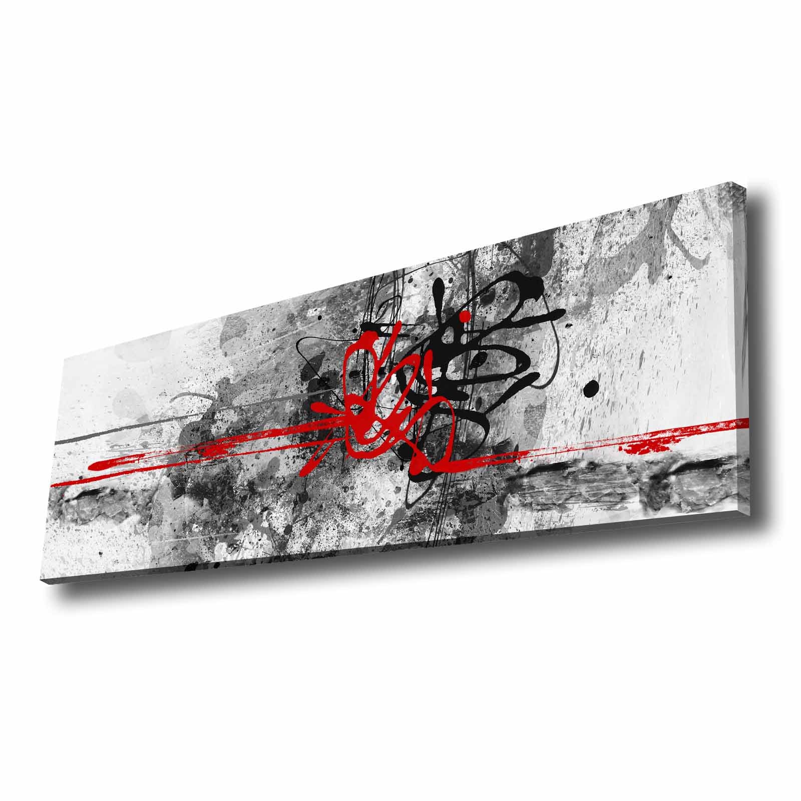 Quadro Decorativo em Tela Multicolor 30x90cm com Moldura de Pinho - Arte Moderna para Decoração de Interiores