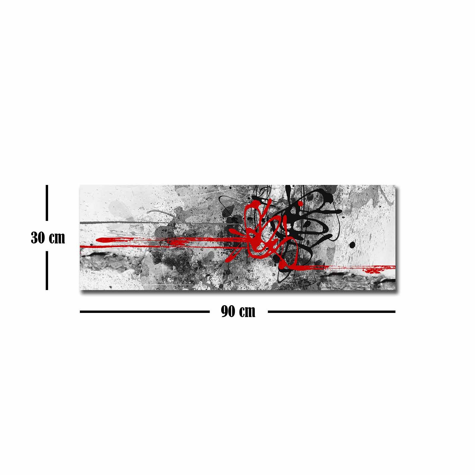 Quadro Decorativo em Tela Multicolor 30x90cm com Moldura de Pinho - Arte Moderna para Decoração de Interiores