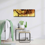 Quadro Decorativo em Tela Multicolor 30x90cm com Moldura de Pinho - Arte Moderna para Decoração de Interiores