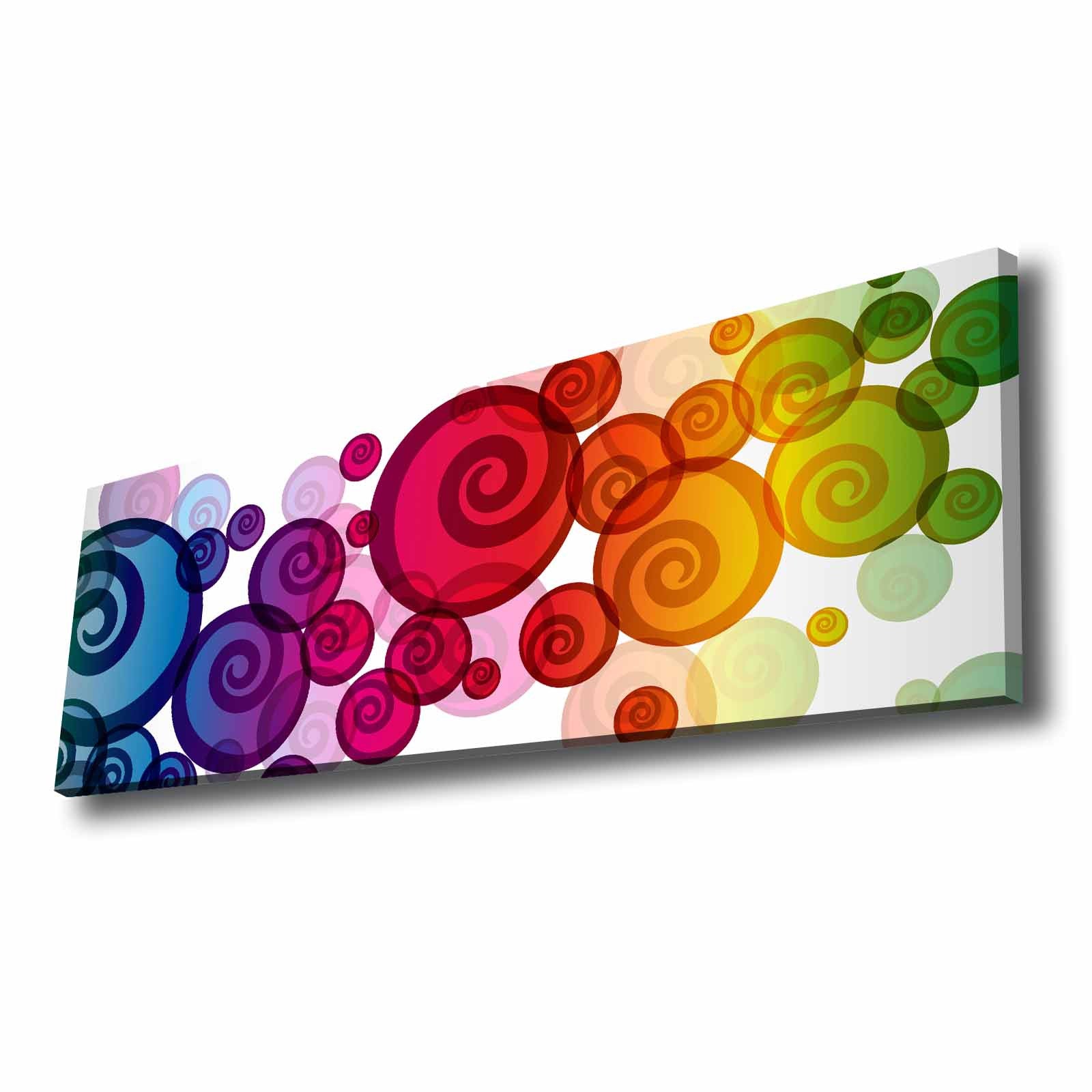 Quadro Decorativo em Tela Multicolor 30x90cm com Moldura de Pinho - Arte Moderna para Decoração de Interiores