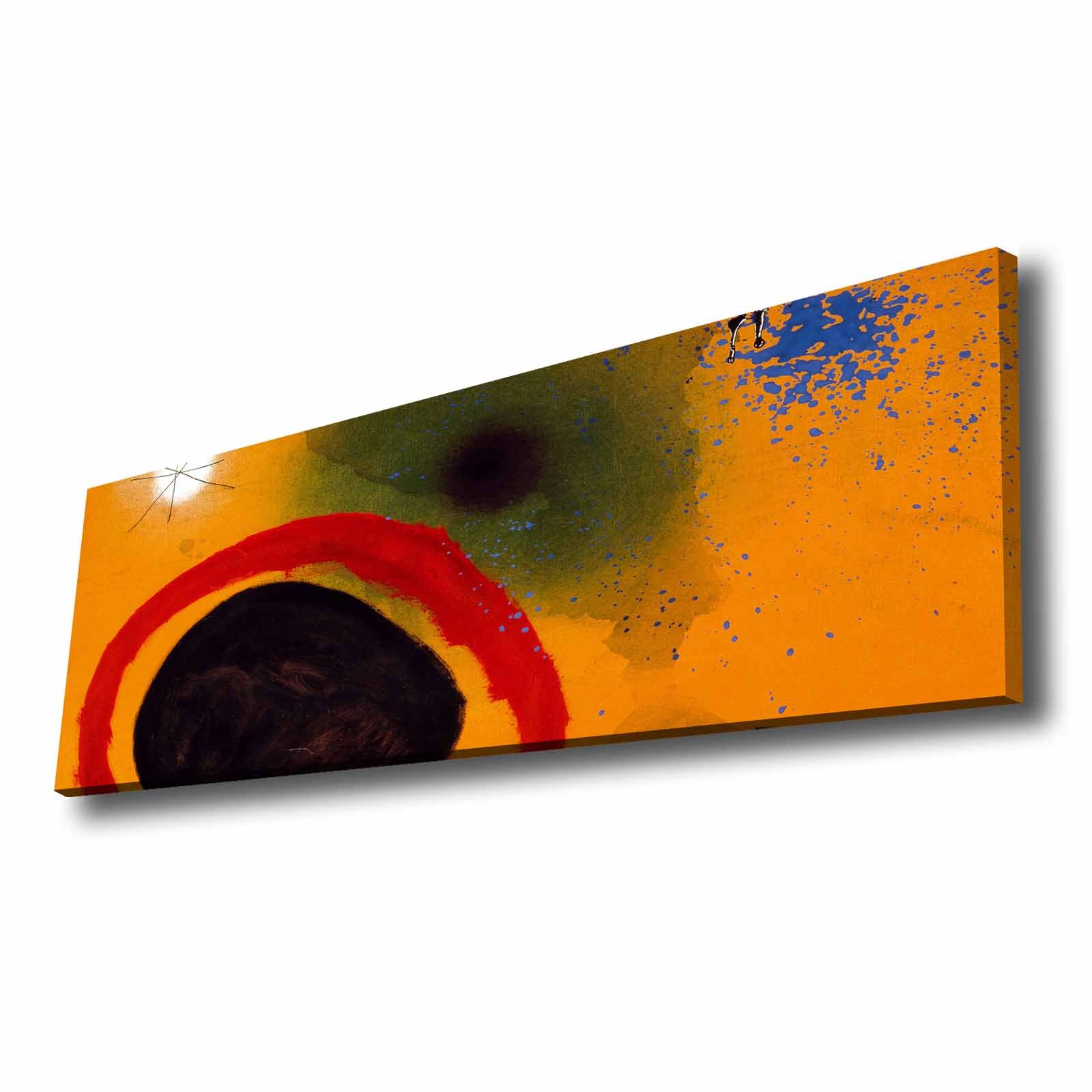 Quadro Decorativo em Tela Multicolor 30x90cm com Moldura de Pinho - Arte Moderna para Decoração de Interiores