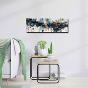 Quadro Decorativo em Tela Multicolor 30x90cm com Moldura de Pinho - Arte Moderna para Decoração de Interiores