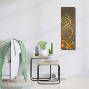 Quadro Decorativo em Tela Multicolor 30x90cm com Moldura de Pinho - Arte Moderna para Decoração de Interiores