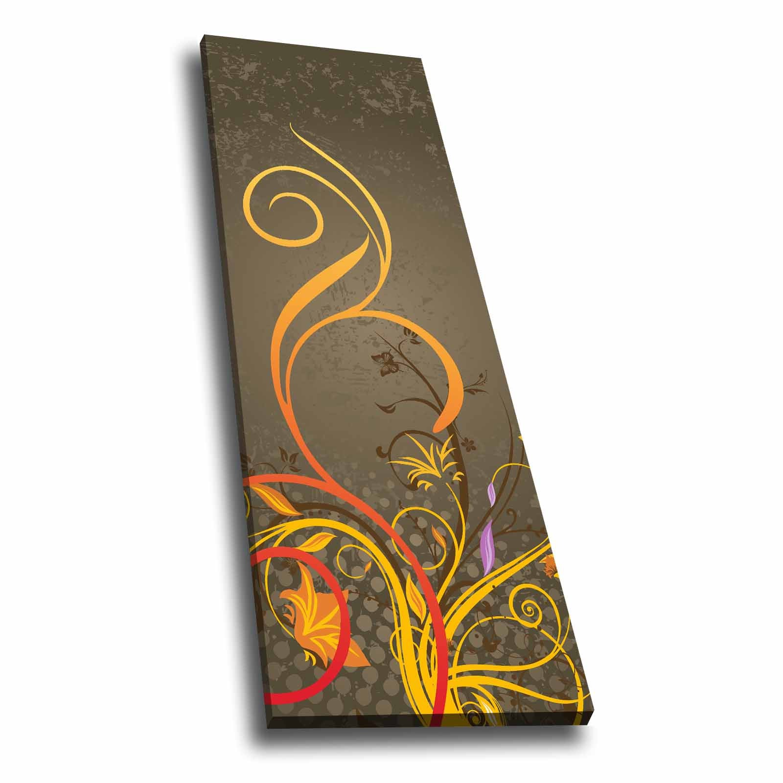 Quadro Decorativo em Tela Multicolor 30x90cm com Moldura de Pinho - Arte Moderna para Decoração de Interiores