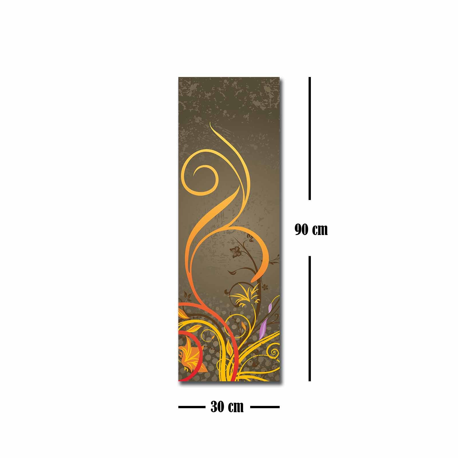 Quadro Decorativo em Tela Multicolor 30x90cm com Moldura de Pinho - Arte Moderna para Decoração de Interiores