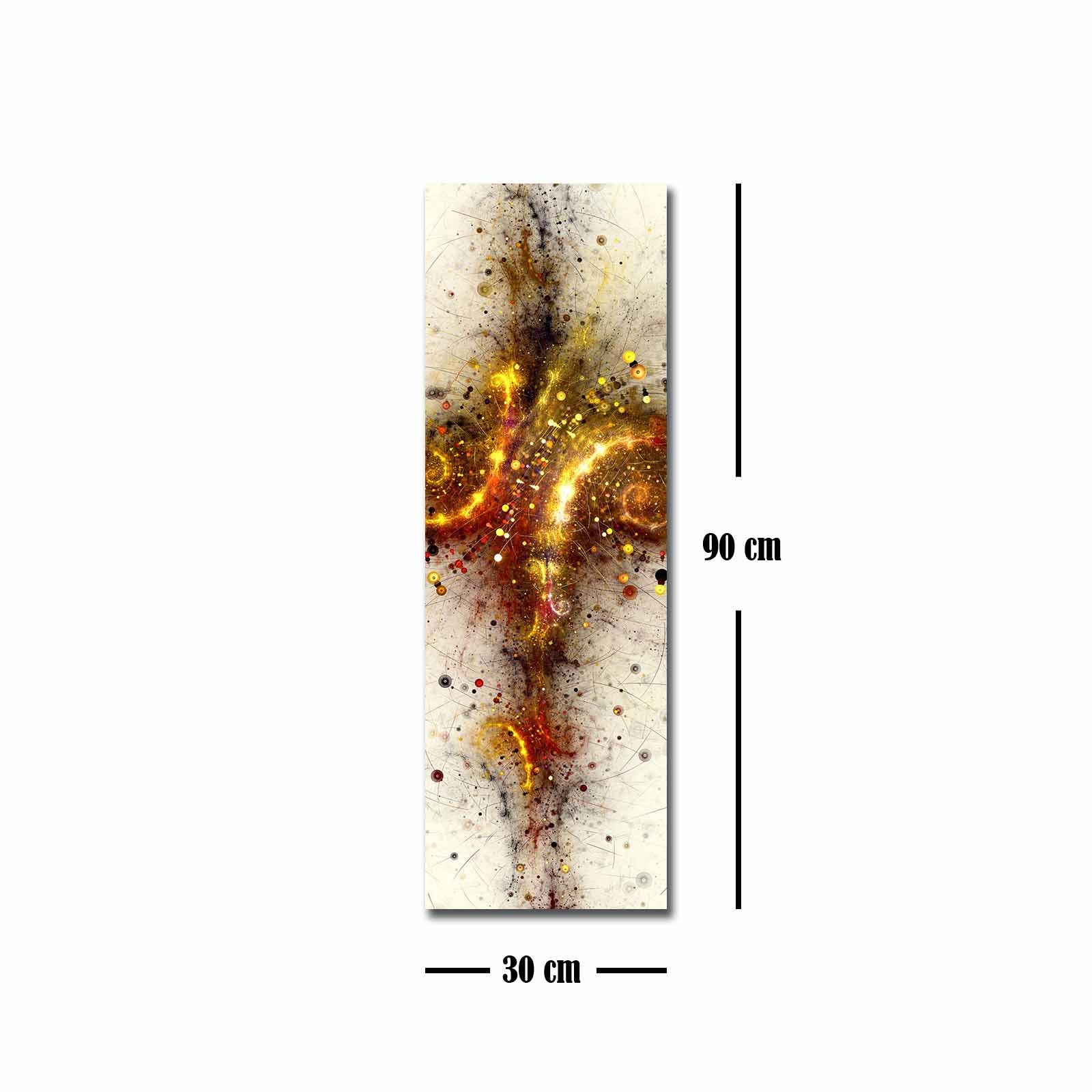 Quadro Decorativo em Tela Multicolor 30x90cm com Moldura de Pinho - Arte Moderna para Decoração de Interiores