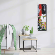 Quadro Decorativo em Tela Multicolor 30x90cm com Moldura de Pinho - Arte Moderna para Decoração de Interiores