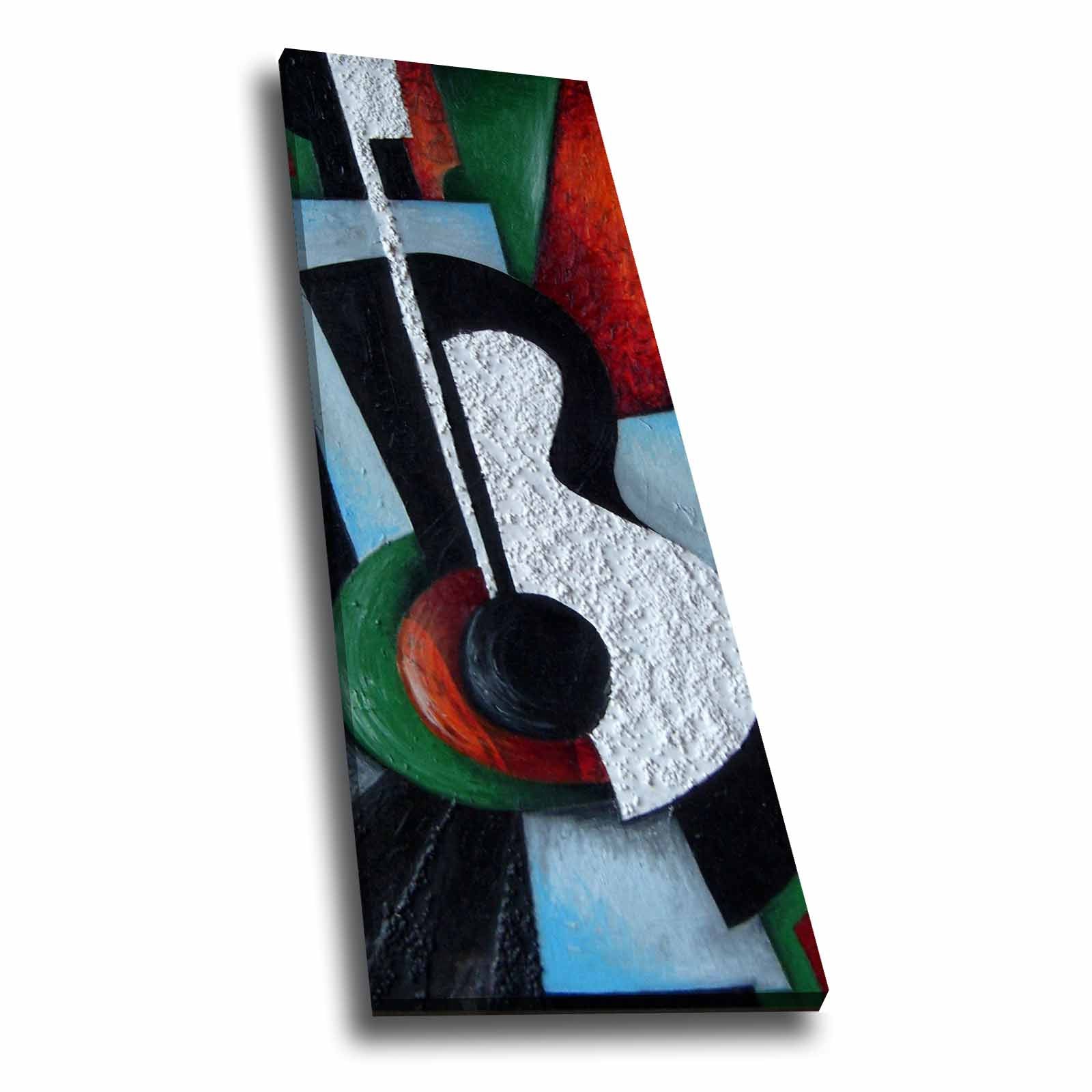 Quadro Decorativo em Tela Multicolor 30x90cm com Moldura de Pinho - Arte Moderna para Decoração de Interiores