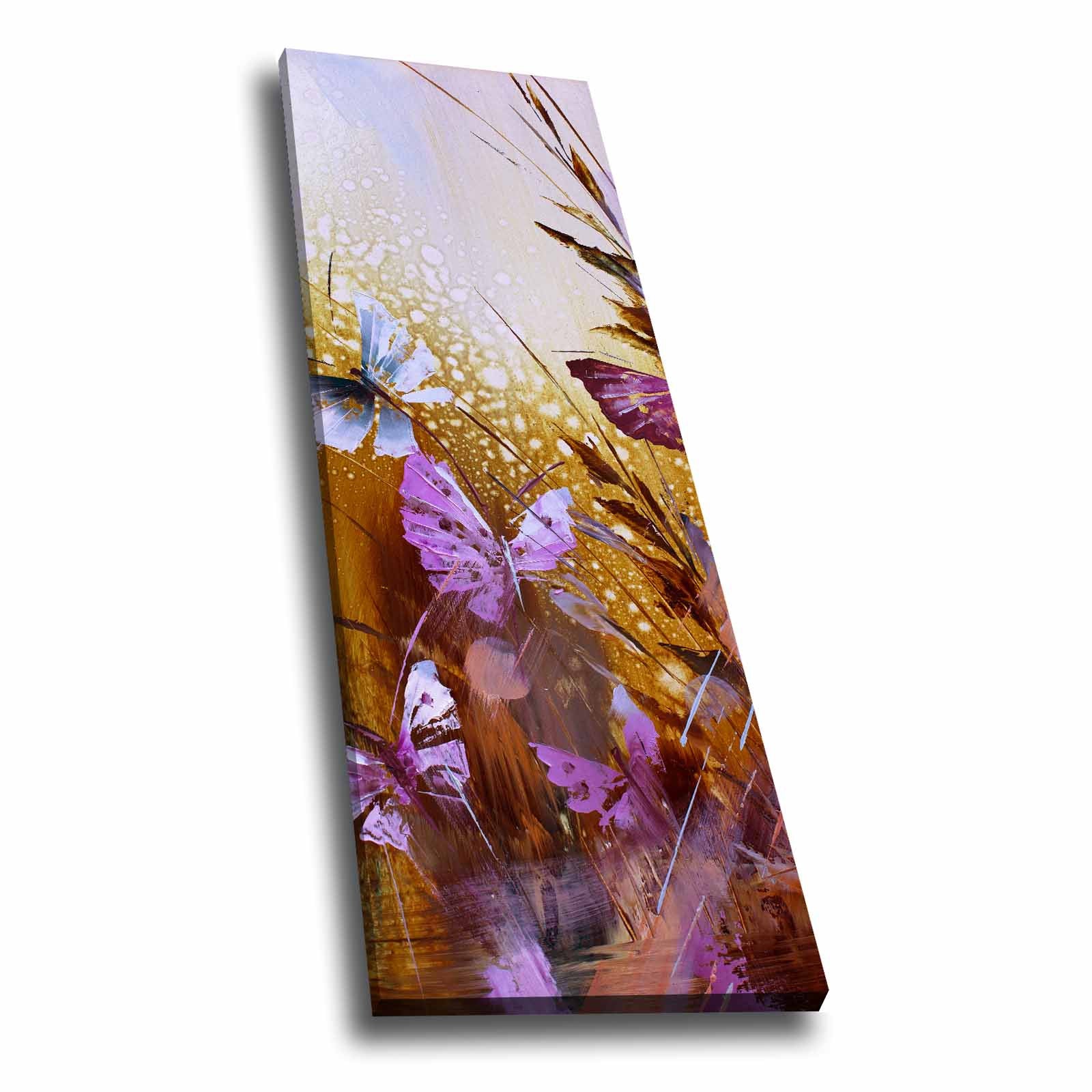 Quadro Decorativo em Tela Multicolor 30x90cm com Moldura de Pinho - Arte Moderna para Decoração de Interiores