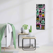 Quadro Decorativo em Tela Multicolor 30x90cm com Moldura de Pinho - Arte Moderna para Decoração de Interiores