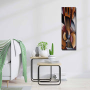 Quadro Decorativo em Tela Multicolor 30x90cm com Moldura de Pinho - Arte Moderna para Decoração de Interiores