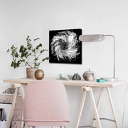 Quadro Decorativo em Tela 45x45cm - Pintura Multicolor com Moldura de Pinho Natural