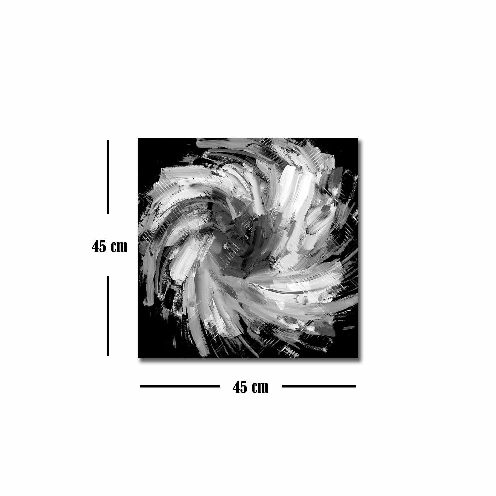 Quadro Decorativo em Tela 45x45cm - Pintura Multicolor com Moldura de Pinho Natural