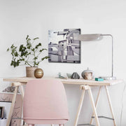 Quadro Decorativo em Tela 45x45cm - Pintura Multicolor com Moldura de Pinho Natural