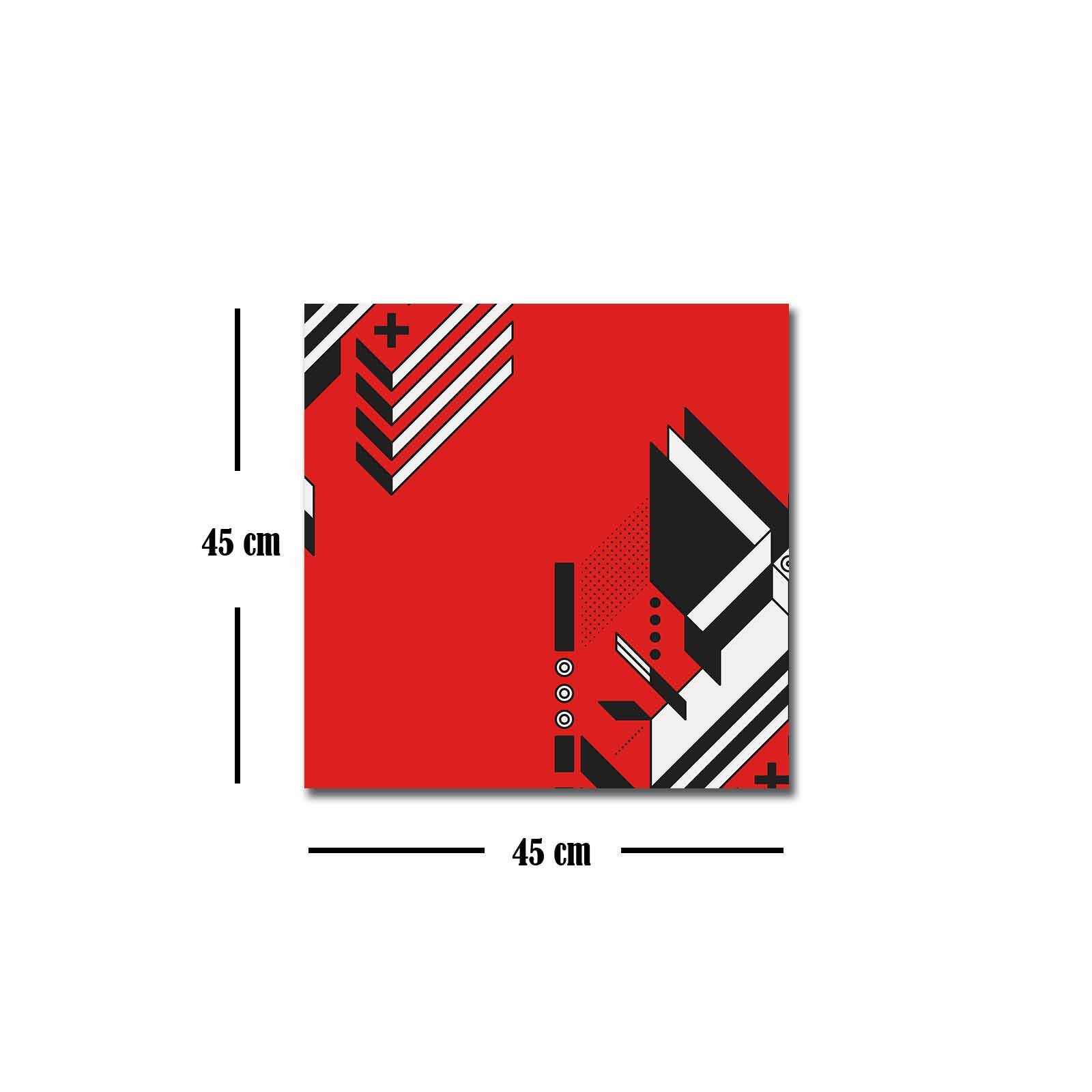 Quadro Decorativo em Tela 45x45cm - Pintura Multicolor com Moldura de Pinho Natural