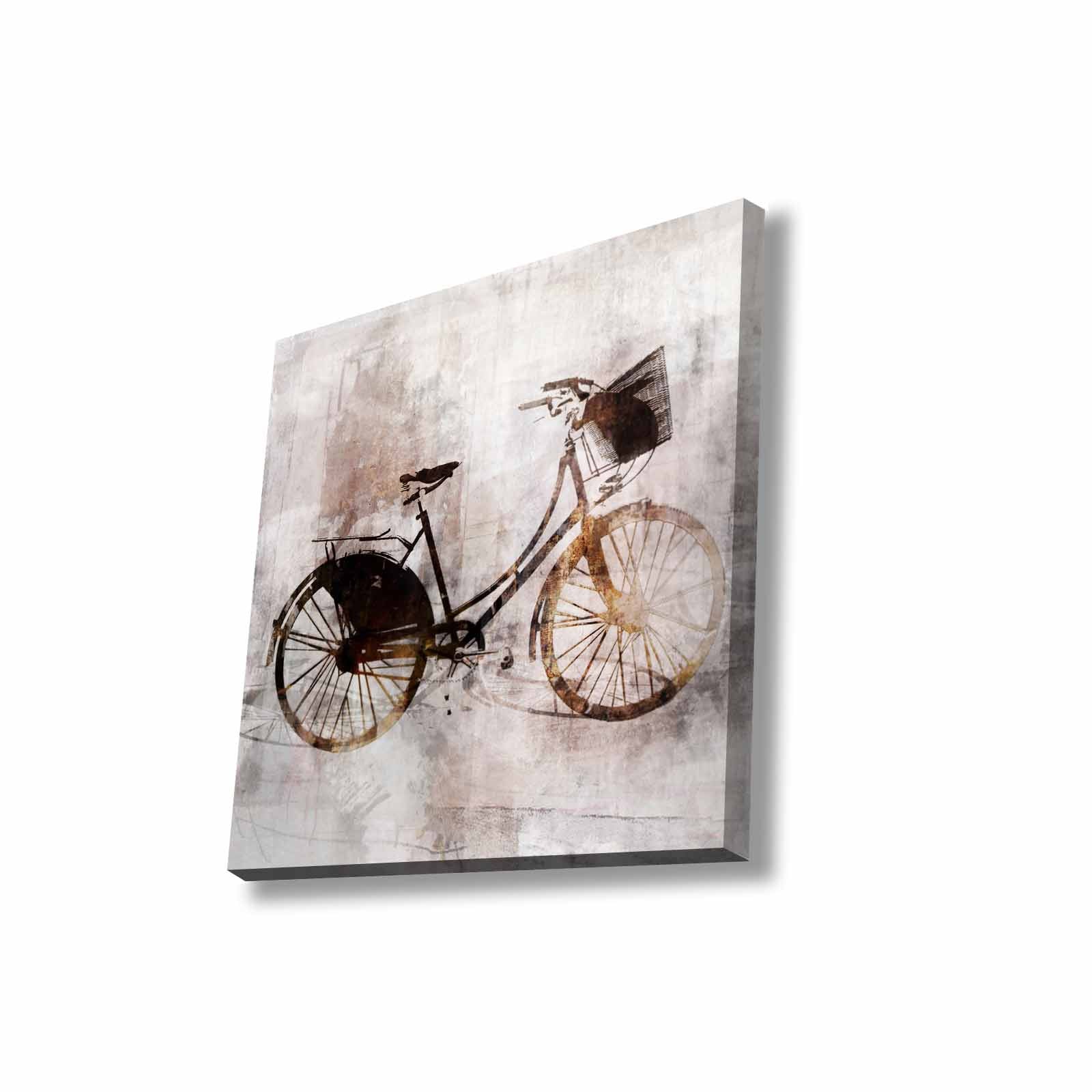 Quadro Decorativo em Tela 45x45cm - Pintura Multicolor com Moldura de Pinho Natural