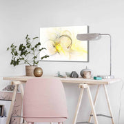 Quadro Decorativo em Tela 45x70cm - Pintura Multicolor com Moldura de Pinho Natural