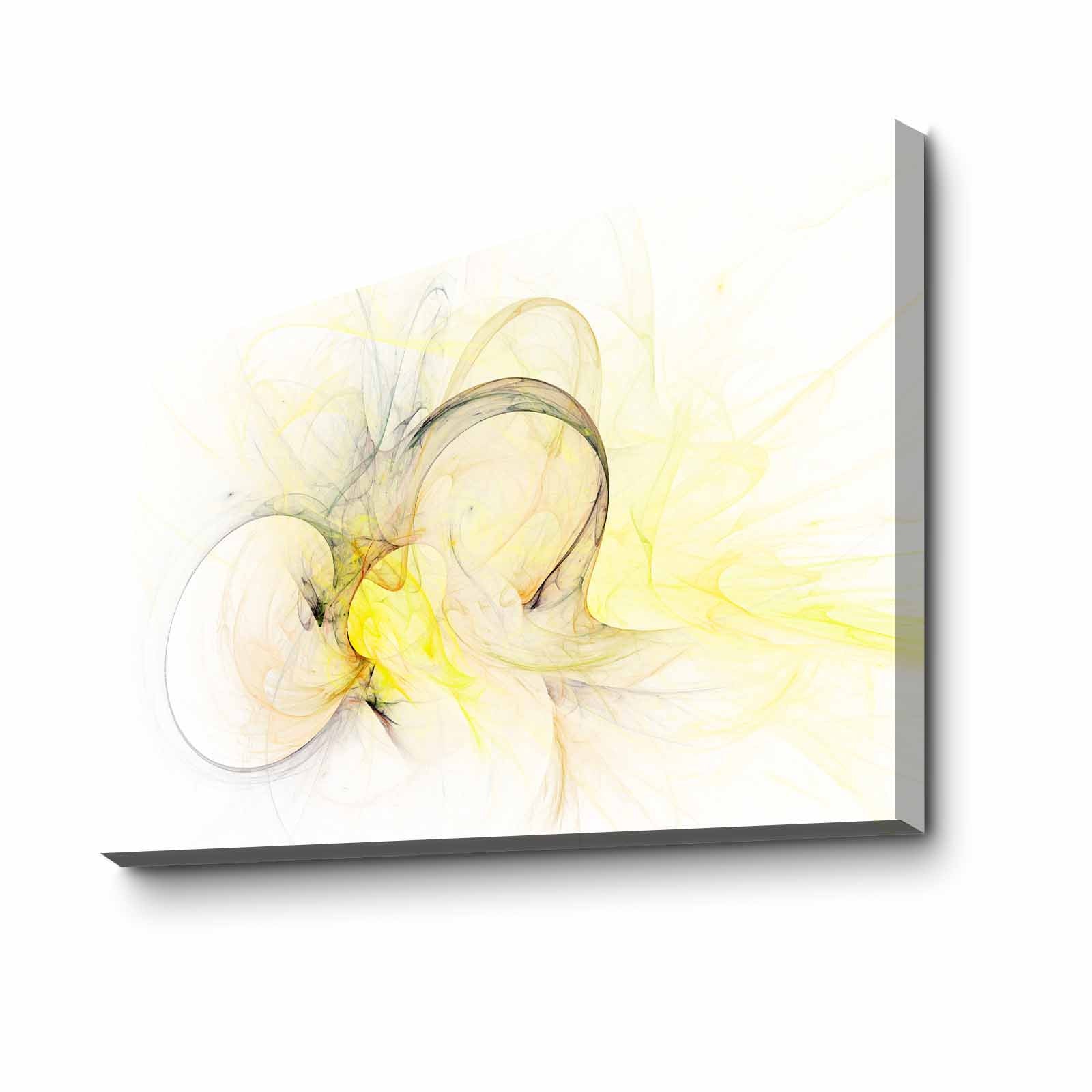 Quadro Decorativo em Tela 45x70cm - Pintura Multicolor com Moldura de Pinho Natural