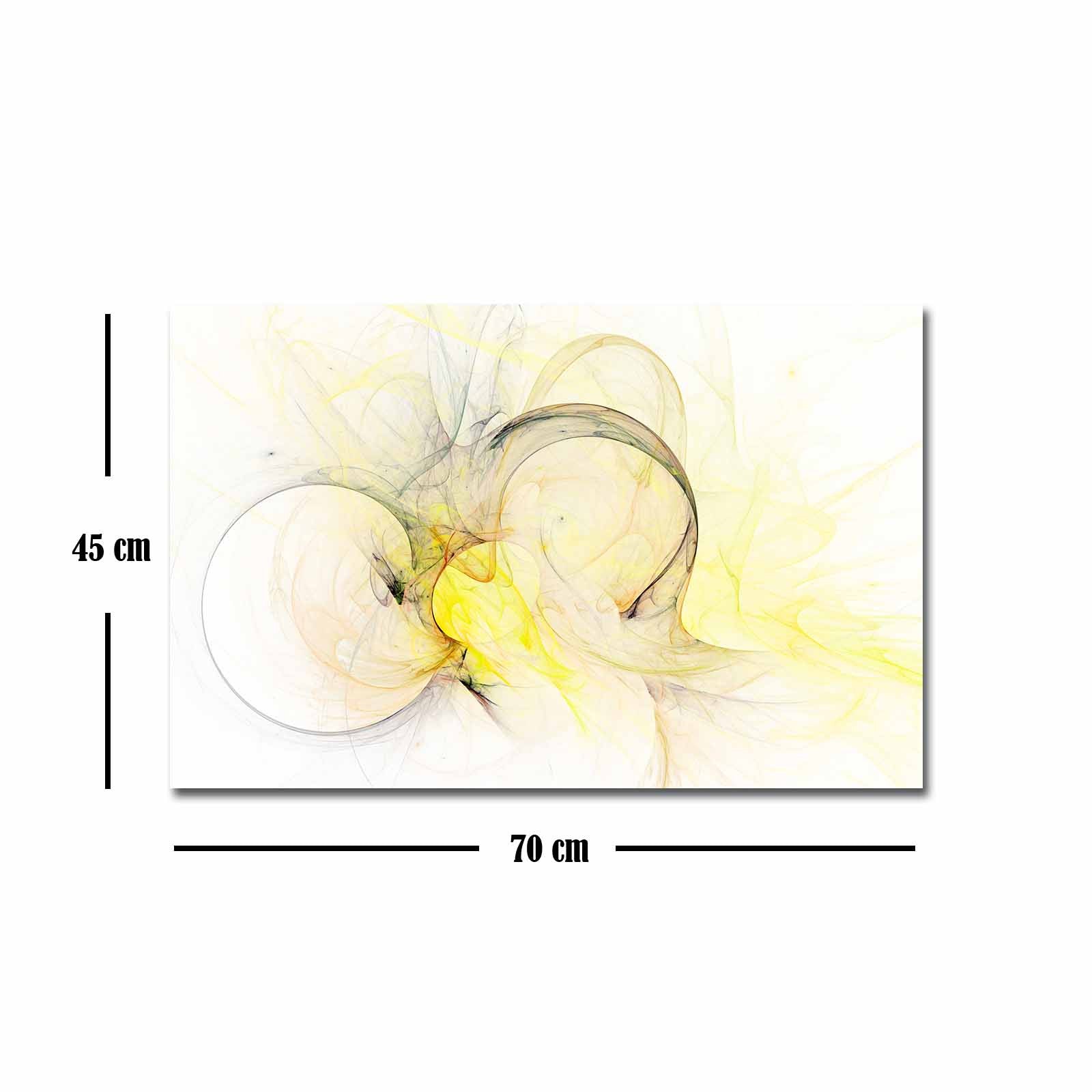 Quadro Decorativo em Tela 45x70cm - Pintura Multicolor com Moldura de Pinho Natural