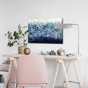 Quadro Decorativo em Tela 45x70cm - Pintura Multicolor com Moldura de Pinho Natural