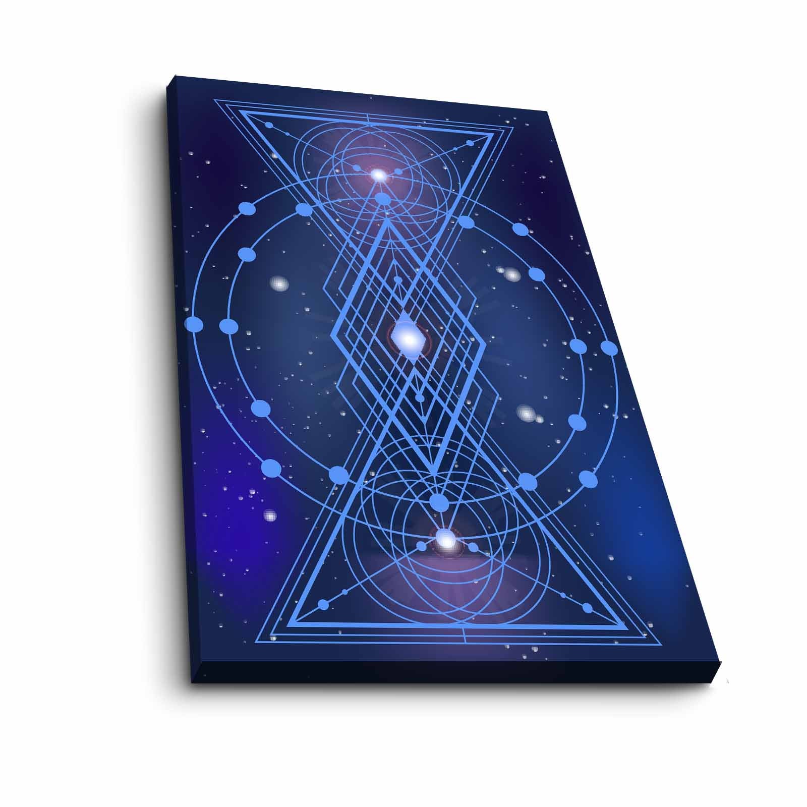 Quadro Decorativo em Tela 45x70cm - Pintura Multicolor com Moldura de Pinho Natural