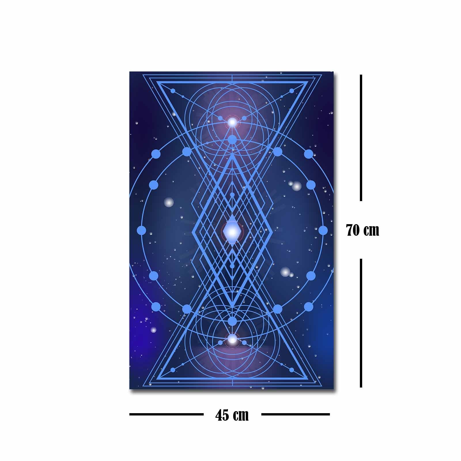 Quadro Decorativo em Tela 45x70cm - Pintura Multicolor com Moldura de Pinho Natural