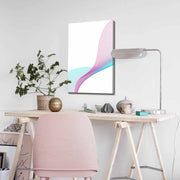 Quadro Decorativo em Tela 45x70cm - Pintura Multicolor com Moldura de Pinho Natural