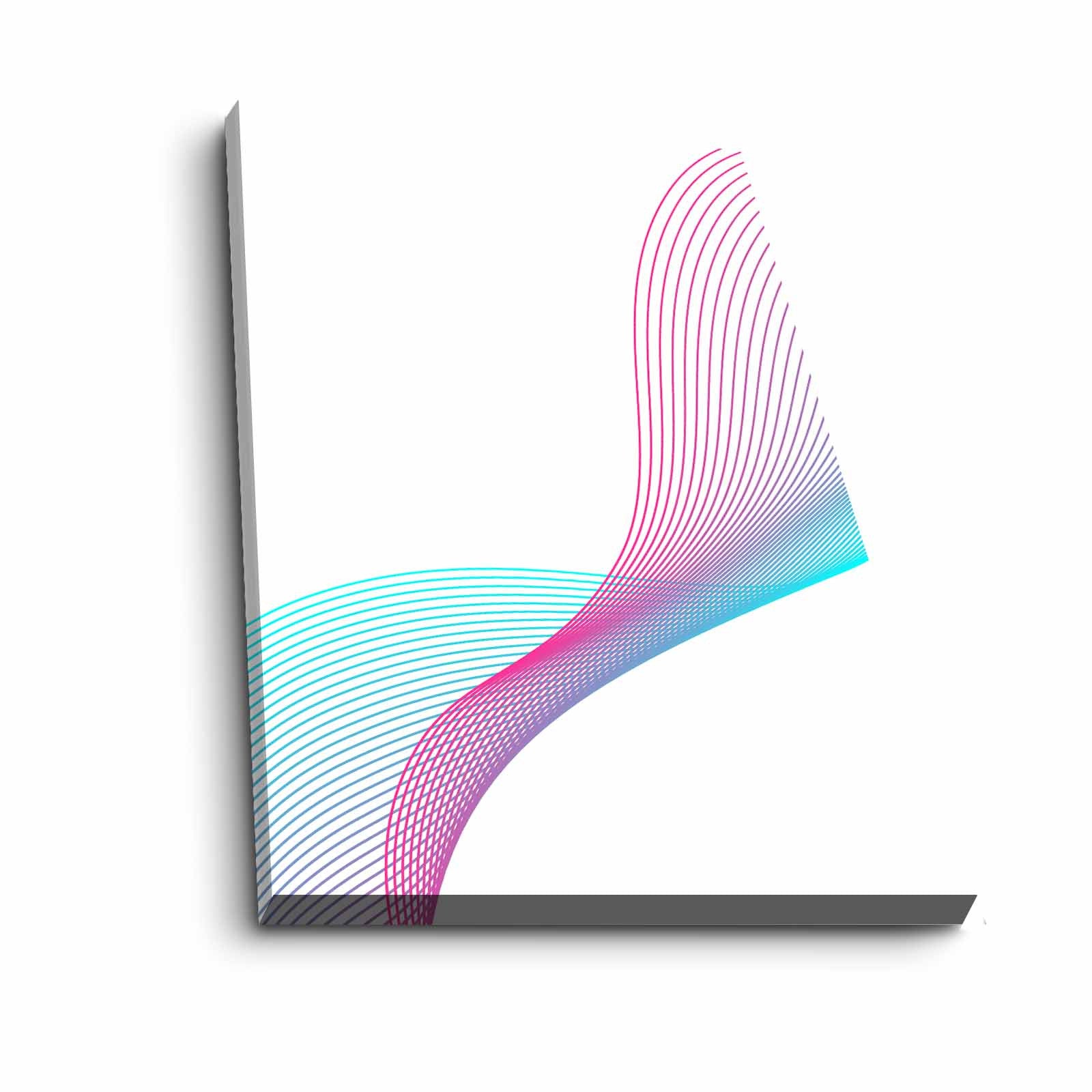 Quadro Decorativo em Tela 45x70cm - Pintura Multicolor com Moldura de Pinho Natural