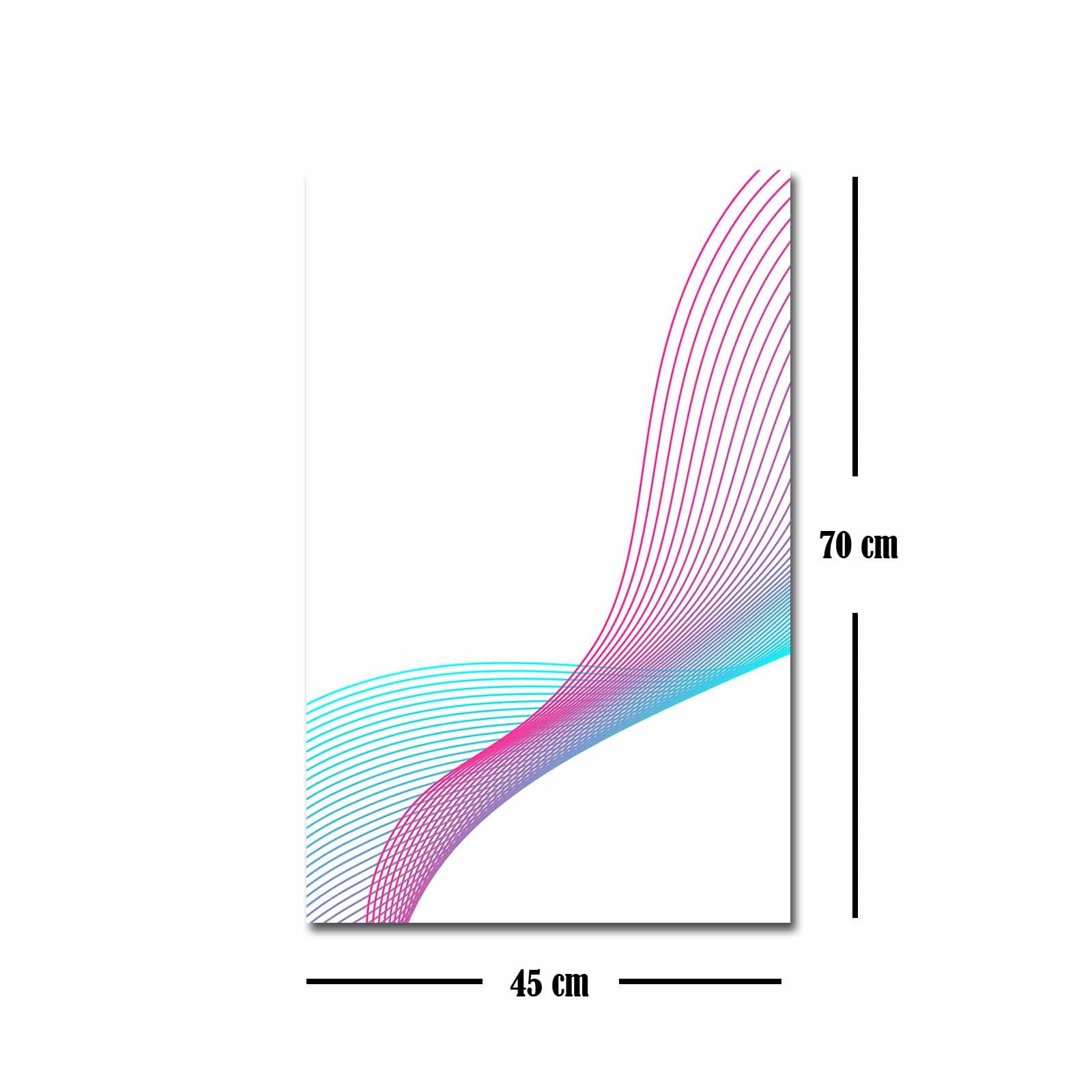 Quadro Decorativo em Tela 45x70cm - Pintura Multicolor com Moldura de Pinho Natural
