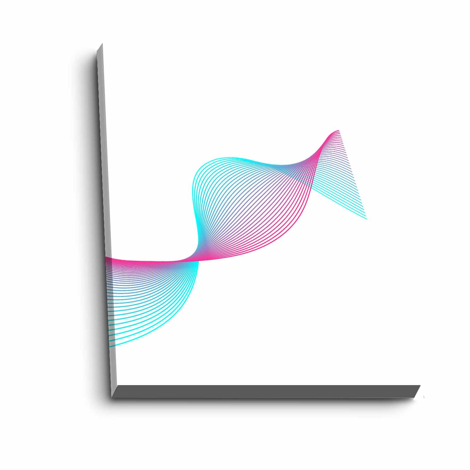 Quadro Decorativo em Tela 45x70cm - Pintura Multicolor com Moldura de Pinho Natural