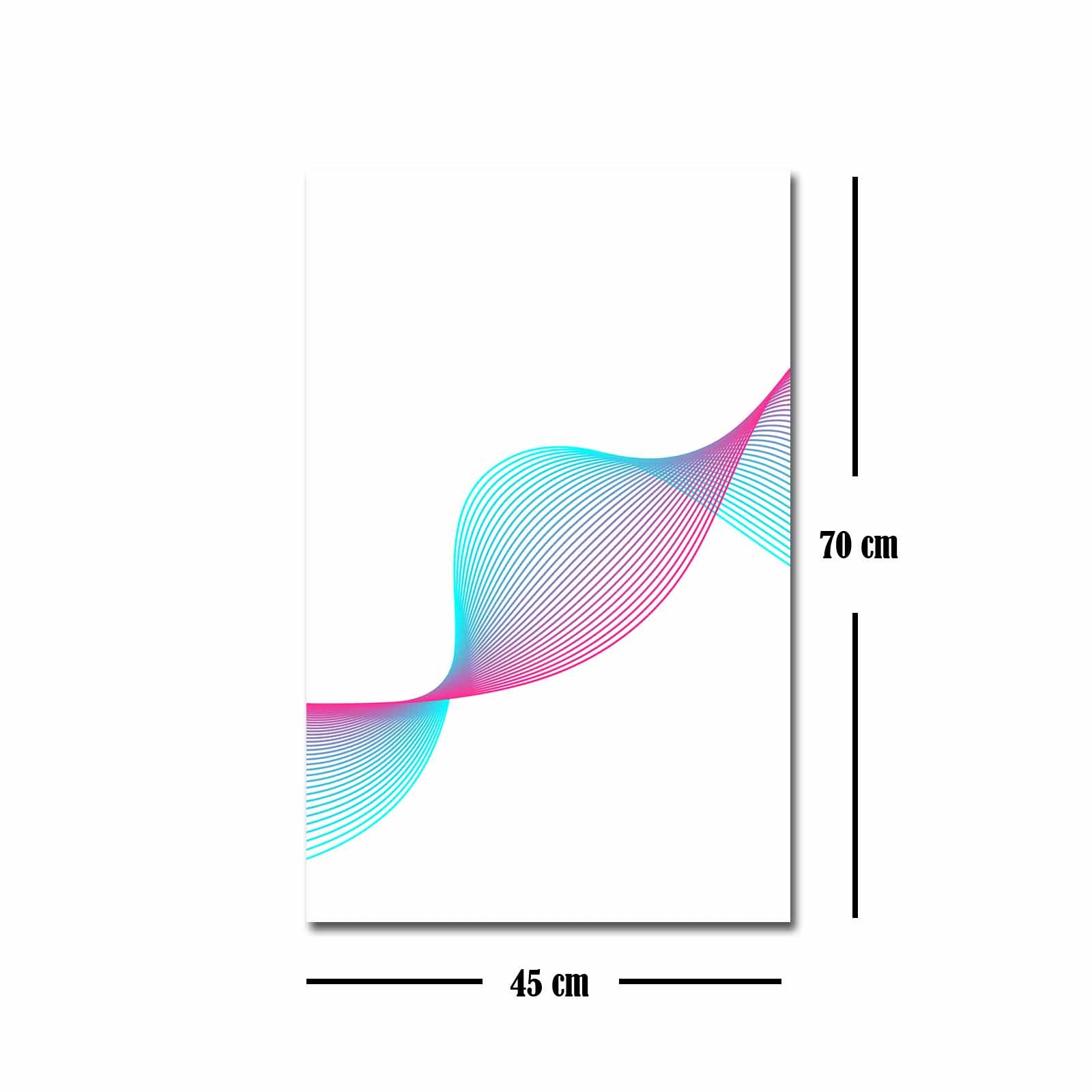 Quadro Decorativo em Tela 45x70cm - Pintura Multicolor com Moldura de Pinho Natural