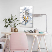 Quadro Decorativo em Tela 45x70cm - Pintura Multicolor com Moldura de Pinho Natural