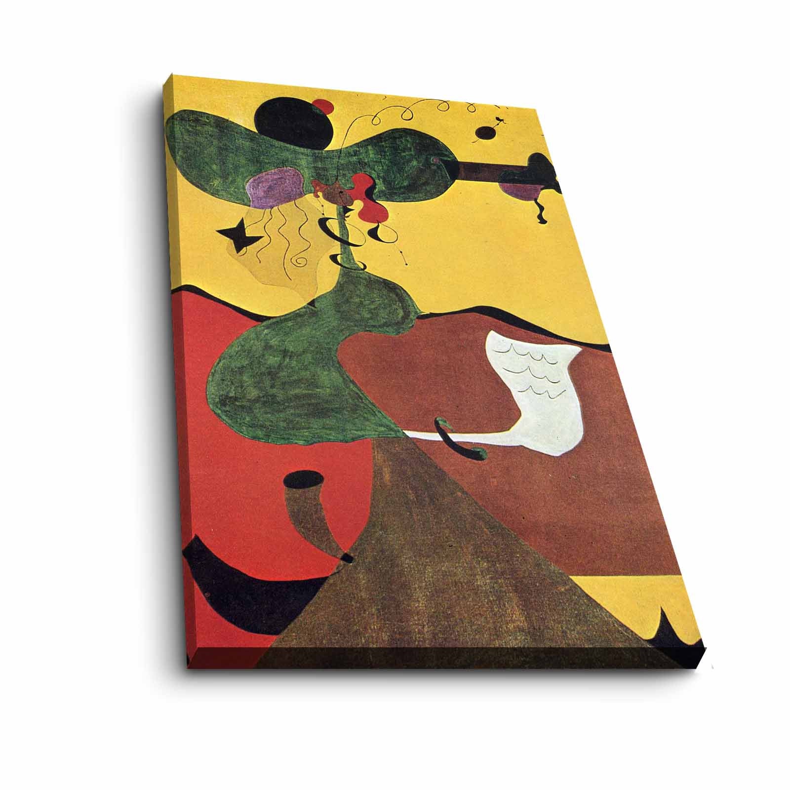 Quadro Decorativo em Tela 45x70cm - Pintura Multicolor com Moldura de Pinho Natural