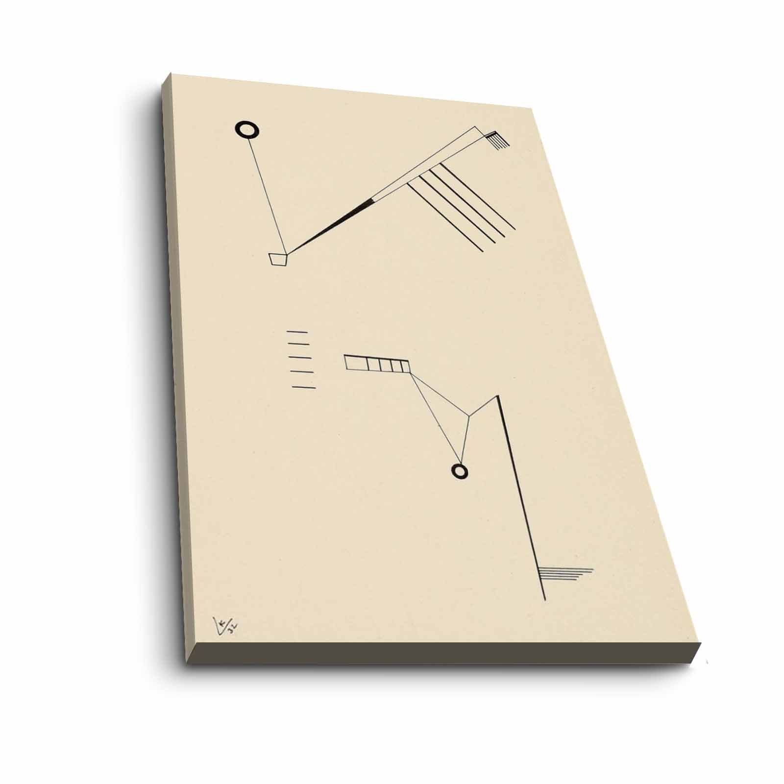 Quadro Decorativo em Tela 45x70cm - Pintura Multicolor com Moldura de Pinho Natural