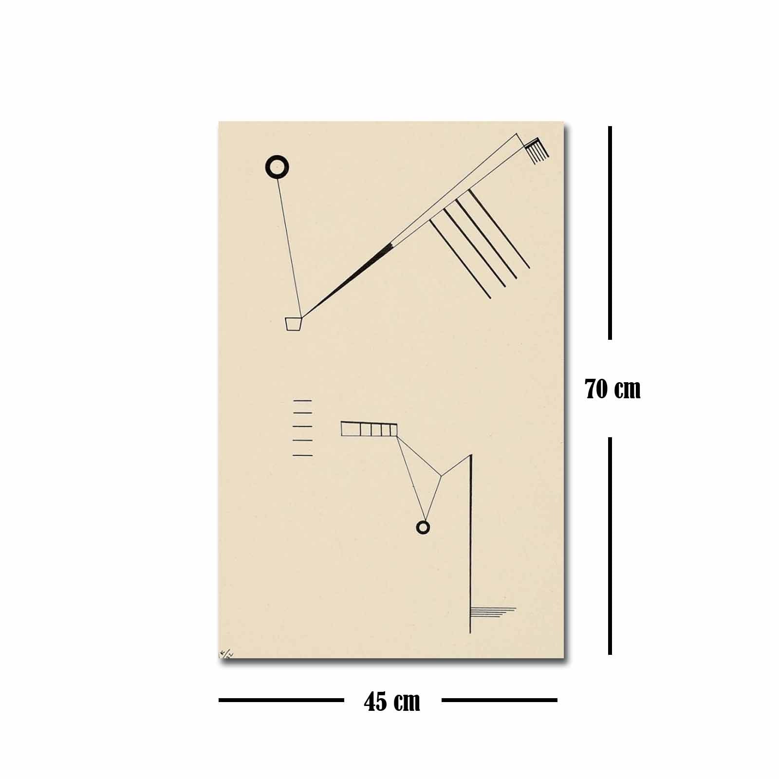 Quadro Decorativo em Tela 45x70cm - Pintura Multicolor com Moldura de Pinho Natural