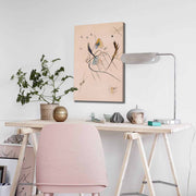 Quadro Decorativo em Tela 45x70cm - Pintura Multicolor com Moldura de Pinho Natural