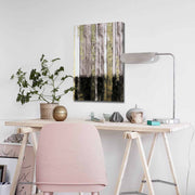 Quadro Decorativo em Tela 45x70cm - Pintura Multicolor com Moldura de Pinho Natural