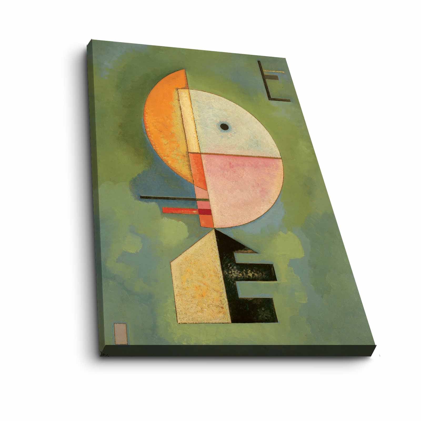 Quadro Decorativo em Tela 45x70cm - Pintura Multicolor com Moldura de Pinho Natural